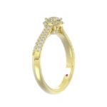 14K YELLOW GOLD 5/8CT ROUND DIAMOND LADIES RING(CENTER STONE ROUND DIAMOND 1/4CT) - Image 2