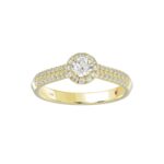 14K YELLOW GOLD 5/8CT ROUND DIAMOND LADIES RING(CENTER STONE ROUND DIAMOND 1/4CT) - Image 3