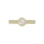14K YELLOW GOLD 5/8CT ROUND DIAMOND LADIES RING(CENTER STONE ROUND DIAMOND 1/4CT) - Image 6