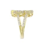 14K YELLOW GOLD 7/8CT ROUND/BAGUETTE DIAMOND LADIES FASHION RING - Image 5