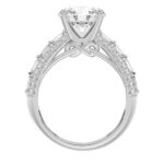 18 K WHITE GOLD 3 3/4CT ROUND/BAGUETTE DIAMOND LADIES SEMI MOUNT RING(CENTER STONE MOUNT ROUND DIAMOND 3CT) - Image 5