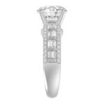 18 K WHITE GOLD 3 3/4CT ROUND/BAGUETTE DIAMOND LADIES SEMI MOUNT RING(CENTER STONE MOUNT ROUND DIAMOND 3CT) - Image 6