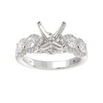 18 K WHITE GOLD 4CT ROUND/PEAR DIAMOND LADIES RING(CENTER STONE MOUNT ROUND DIAMOND 3CT) - Image 2