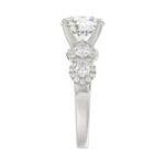 18 K WHITE GOLD 4CT ROUND/PEAR DIAMOND LADIES RING(CENTER STONE MOUNT ROUND DIAMOND 3CT) - Image 6
