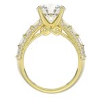 18 K YELLOW GOLD 3 3/4CT ROUND/BAGUETTE DIAMOND LADIES SEMI MOUNT RING(CENTER STONE ROUND DIAMOND 3CT) - Image 5