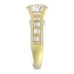 18 K YELLOW GOLD 3 3/4CT ROUND/BAGUETTE DIAMOND LADIES SEMI MOUNT RING(CENTER STONE ROUND DIAMOND 3CT) - Image 6