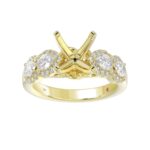 18 K YELLOW GOLD 4CT ROUND/PEAR DIAMOND LADIES RING(CENTER STONE ROUND DIAMOND 3CT) - Image 2