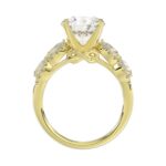 18 K YELLOW GOLD 4CT ROUND/PEAR DIAMOND LADIES RING(CENTER STONE ROUND DIAMOND 3CT) - Image 5