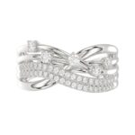 18K WHITE  GOLD 1/2CT ROUND DIAMOND LADIES FASHION RING - Image 4