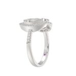 18K WHITE  GOLD 1/2CT ROUND/BAGUETTE DIAMOND LADIES FASHION RING - Image 3