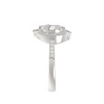 18K WHITE  GOLD 1/2CT ROUND/BAGUETTE DIAMOND LADIES FASHION RING - Image 5