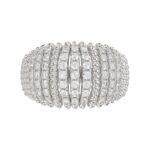 18K WHITE  GOLD 1CT ROUND DIAMOND LADIES FASHION RING - Image 4