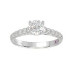 18K WHITE GOLD 1 1/2CT ROUND DIAMOND LADIES RING(CENTER STONE ROUND DIAMOND 7/8CT) - Image 3