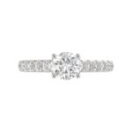 18K WHITE GOLD 1 1/2CT ROUND DIAMOND LADIES RING(CENTER STONE ROUND DIAMOND 7/8CT) - Image 6