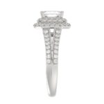 18K WHITE GOLD 1 1/2CT ROUND/EMERALD DIAMOND LADIES RING(CENTER STONE EMERALD DIAMOND 3/4CT) - Image 5