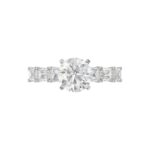 18K WHITE GOLD 1 1/2CT ROUND/EMERALD DIAMOND LADIES RING(CENTER STONE MOUNT ROUND DIAMOND 2CT) - Image 7