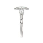 18K WHITE GOLD 1 1/2CT ROUND/MARQUISE DIAMOND LADIES RING(CENTER STONE MARQUISE DIAMOND 3/4CT) - Image 3