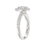 18K WHITE GOLD 1 1/2CT ROUND/PEAR DIAMOND LADIES BRIDAL SET(CENTER STONE PEAR DIAMOND 3/4CT) - Image 3