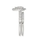 18K WHITE GOLD 1 1/2CT ROUND/PEAR DIAMOND LADIES BRIDAL SET(CENTER STONE PEAR DIAMOND 3/4CT) - Image 5