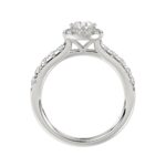 18K WHITE GOLD 1 1/2CT ROUND/PEAR DIAMOND LADIES BRIDAL SET(CENTER STONE PEAR DIAMOND 3/4CT) - Image 6