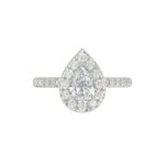 18K WHITE GOLD 1 1/2CT ROUND/PEAR DIAMOND LADIES RING (CENTER STONE PEAR DIAMOND 3/4CT) - Image 5