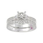 18K WHITE GOLD 1 1/2CT ROUND/PEAR DIAMOND SEMI MOUNT LADIES RING (CENTER STONE ROUND DIAMOND 1.00CT) - Image 2