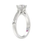 18K WHITE GOLD 1 1/2CT ROUND/PEAR DIAMOND SEMI MOUNT LADIES RING (CENTER STONE ROUND DIAMOND 1.00CT) - Image 3