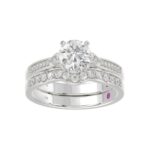 18K WHITE GOLD 1 1/2CT ROUND/PEAR DIAMOND SEMI MOUNT LADIES RING (CENTER STONE ROUND DIAMOND 1.00CT) - Image 4