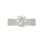 18K WHITE GOLD 1 1/2CT ROUND/PEAR DIAMOND SEMI MOUNT LADIES RING (CENTER STONE ROUND DIAMOND 1.00CT) - Image 7