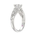 18K WHITE GOLD 1 1/2CT ROUND/PEAR DIAMOND SEMI MOUNT LADIES RING (CENTER STONE ROUND DIAMOND 1.00CT) - Image 3