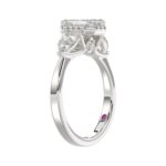 18K WHITE GOLD 1 1/2CT ROUND/PEAR/EMERALD DIAMOND LADIES RING(CENTER STONE EMERALD DIAMOND 3/4CT) - Image 2