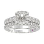 18K WHITE GOLD 1 1/2CT ROUND/PRINCESS DIAMOND LADIES BRIDAL SET(CENTER STONE PRINCESS DIAMOND 3/4CT) - Image 2