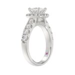 18K WHITE GOLD 1 1/2CT ROUND/PRINCESS DIAMOND LADIES BRIDAL SET(CENTER STONE PRINCESS DIAMOND 3/4CT) - Image 3