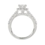 18K WHITE GOLD 1 1/2CT ROUND/PRINCESS DIAMOND LADIES BRIDAL SET(CENTER STONE PRINCESS DIAMOND 3/4CT) - Image 5