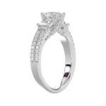 18K WHITE GOLD 1 1/2CT ROUND/PRINCESS/OVAL DIAMOND LADIES RING(CENTER STONE OVAL DIAMOND 3/4CT) - Image 2