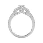 18K WHITE GOLD 1 1/2CT ROUND/PRINCESS/OVAL DIAMOND LADIES RING(CENTER STONE OVAL DIAMOND 3/4CT) - Image 4