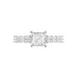 18K WHITE GOLD 1 1/3CT BAGUETTE/PRINCESS DIAMOND LADIES SEMI MOUNT RING(CENTER STONE MOUNT PRINCESS DIAMOND 1CT) - Image 7