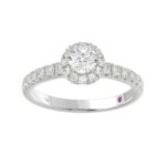 18K WHITE GOLD 1 1/3CT ROUND DIAMOND LADIES BRIDAL SET(CENTER STONE ROUND DIAMOND 1/2CT) - Image 6