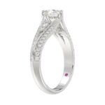 18K WHITE GOLD 1 1/3CT ROUND DIAMOND LADIES RING(CENTER STONE ROUND DIAMOND 7/8CT) - Image 2