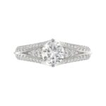 18K WHITE GOLD 1 1/3CT ROUND DIAMOND LADIES RING(CENTER STONE ROUND DIAMOND 7/8CT) - Image 6
