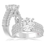 18K WHITE GOLD 1 1/3CT ROUND DIAMOND LADIES SEMI MOUNT RING(CENTER STONE MOUNT ROUND DIAMOND 3CT)