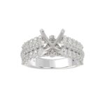 18K WHITE GOLD 1 1/3CT ROUND DIAMOND LADIES SEMI MOUNT RING(CENTER STONE MOUNT ROUND DIAMOND 3CT) - Image 2