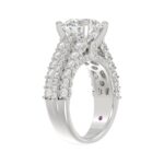 18K WHITE GOLD 1 1/3CT ROUND DIAMOND LADIES SEMI MOUNT RING(CENTER STONE MOUNT ROUND DIAMOND 3CT) - Image 3
