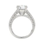 18K WHITE GOLD 1 1/3CT ROUND DIAMOND LADIES SEMI MOUNT RING(CENTER STONE MOUNT ROUND DIAMOND 3CT) - Image 5