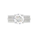 18K WHITE GOLD 1 1/3CT ROUND DIAMOND LADIES SEMI MOUNT RING(CENTER STONE MOUNT ROUND DIAMOND 3CT) - Image 7