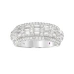 18K WHITE GOLD 1 1/3CT ROUND/BAGUETTE DIAMOND LADIES BAND