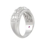 18K WHITE GOLD 1 1/3CT ROUND/BAGUETTE DIAMOND LADIES BAND - Image 5