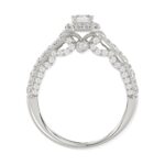 18K WHITE GOLD 1 1/3CT ROUND/EMERALD DIAMOND LADIES RING (CENTER STONE EMERALD DIAMOND 1/2CT) - Image 3