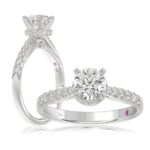 18K WHITE GOLD 1 1/4CT ROUND DIAMOND LADIES RING(CENTER STONE ROUND DIAMOND 7/8CT)