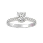 18K WHITE GOLD 1 1/4CT ROUND DIAMOND LADIES RING(CENTER STONE ROUND DIAMOND 7/8CT) - Image 3